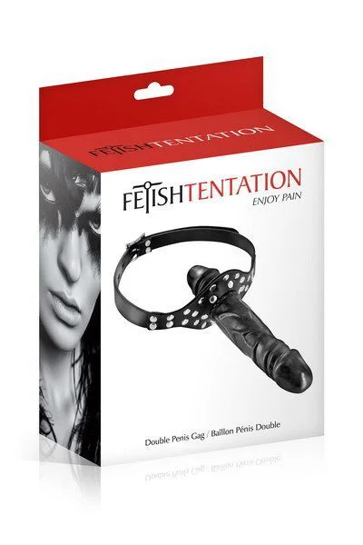 Кляп з подвійним фалоімітатором Fetish Tentation, м'ята упаковка
