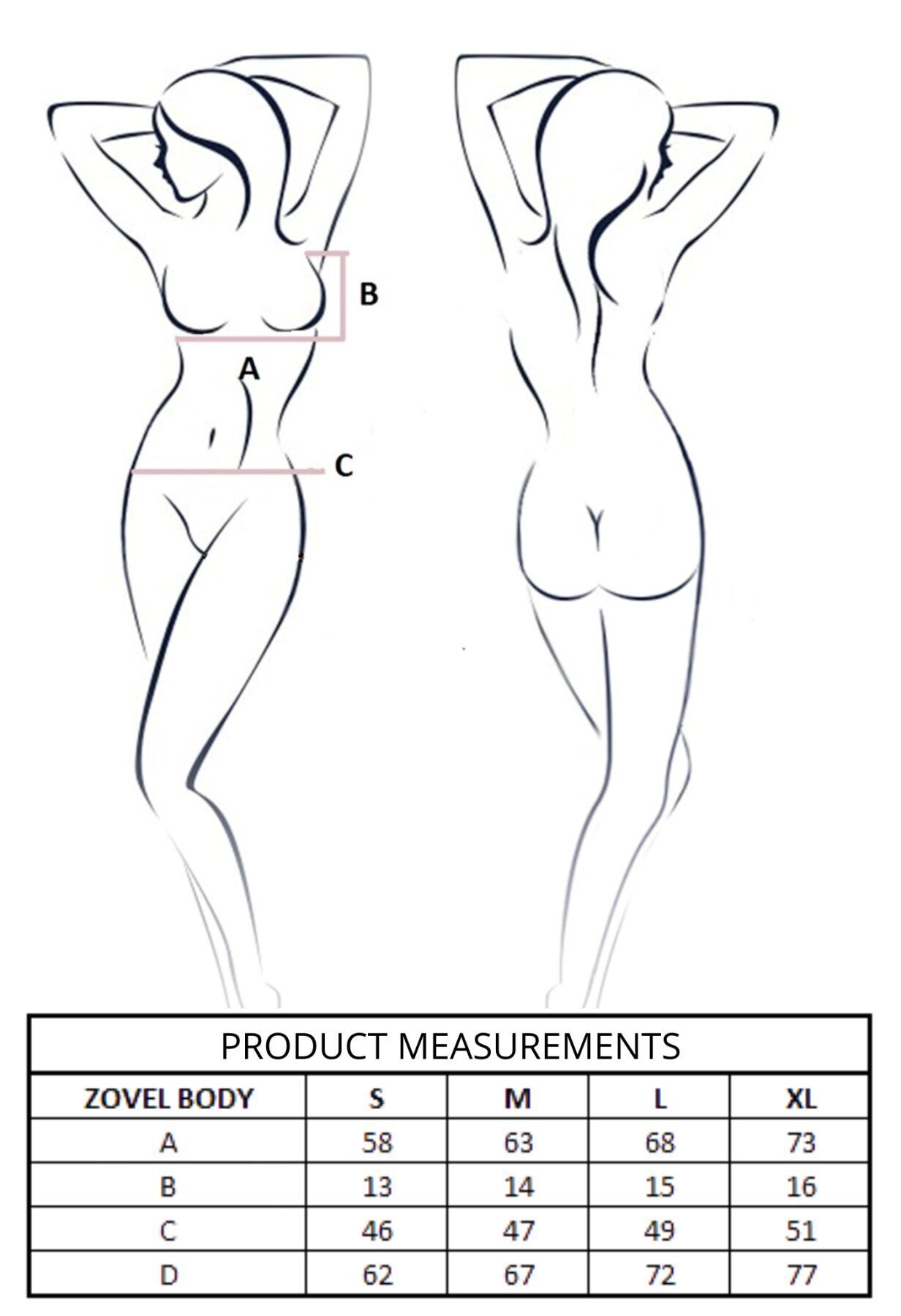Елегантне боді Passion ZOVEL BODY, світло-рожевий, розмір XL