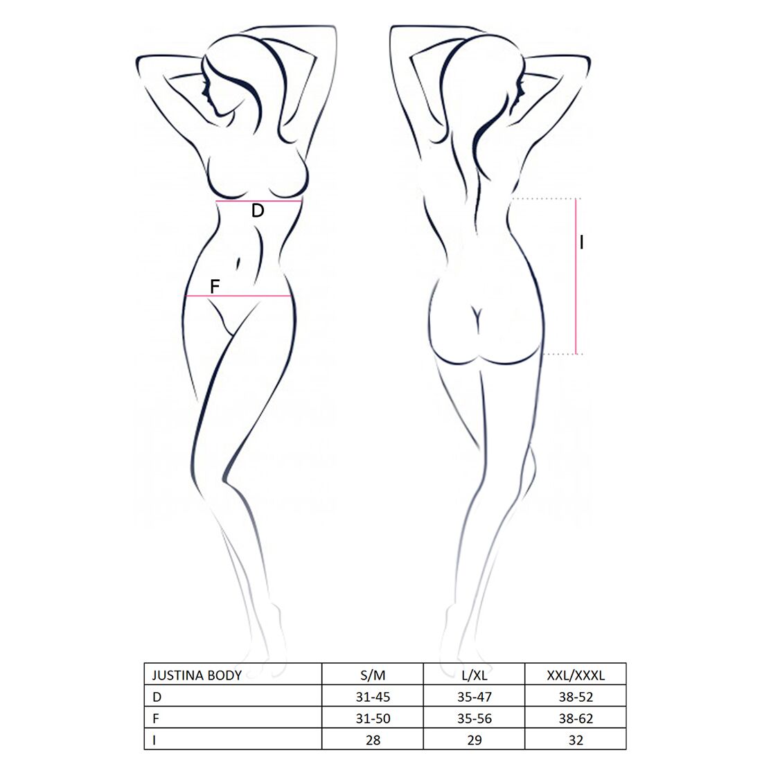 Боді монокіні Passion JUSTINA BODY L/XL чорний