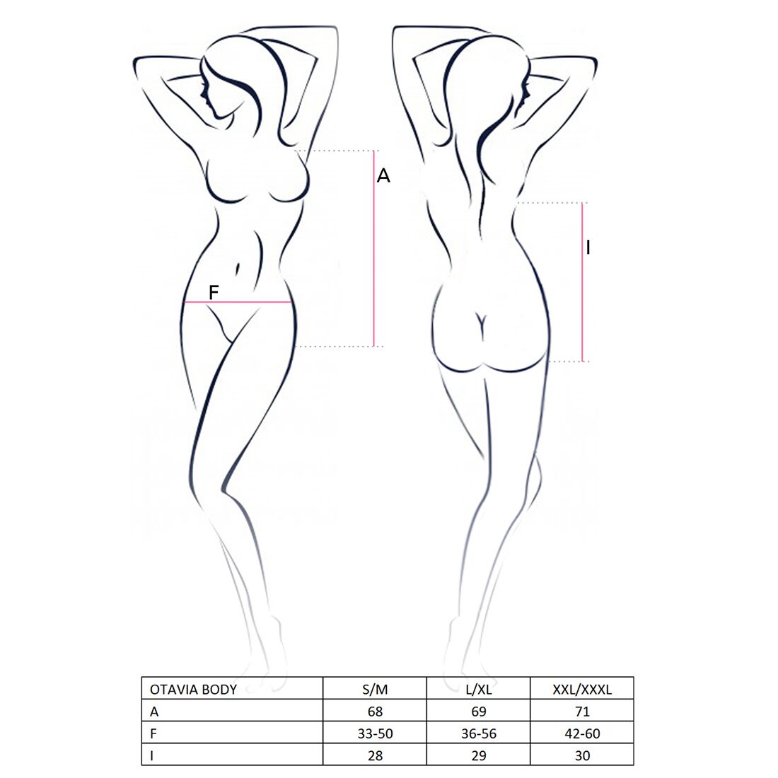 Чорне мереживне боді-монокіні Passion OTAVIA BODY L/XL