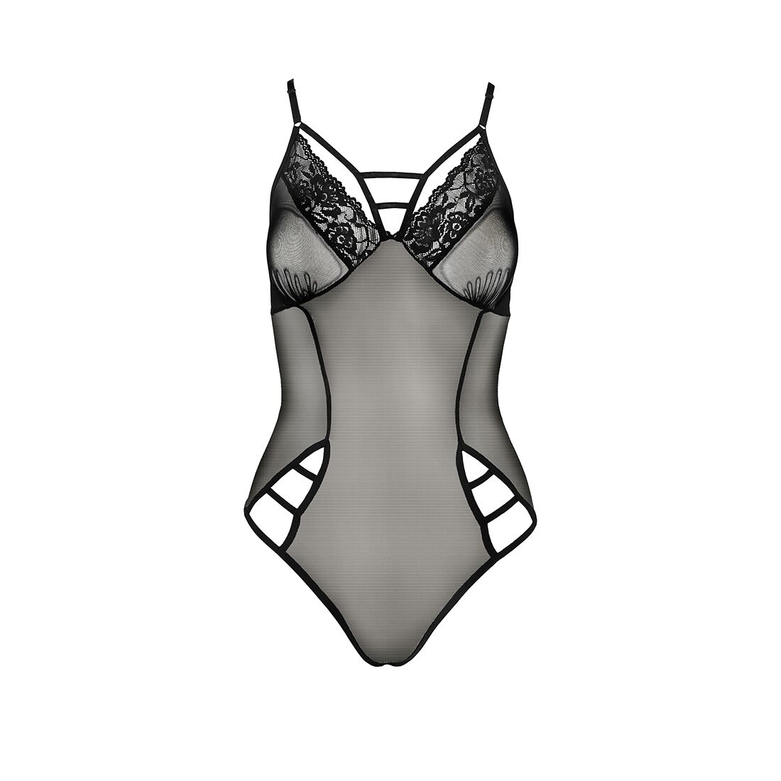 Боді Passion MELANIA BODY L/XL, чорний, елегантний стиль - Зображення 4
