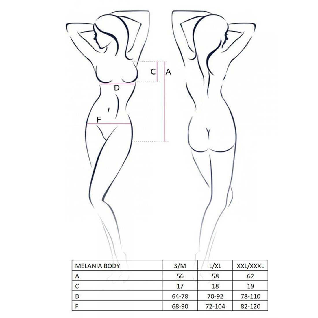 Чорне ажурне боді Passion MELANIA BODY S/M - елегантний дизайн