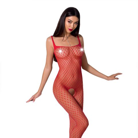 Бодістокінг Passion BS071 Red, червоний комбінезон, універсальний