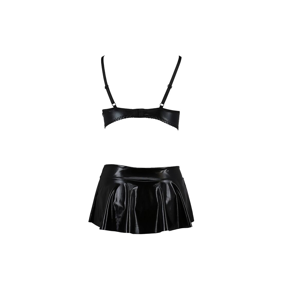 Комплект білизни Passion DEBY SET L/XL, латексний, чорний