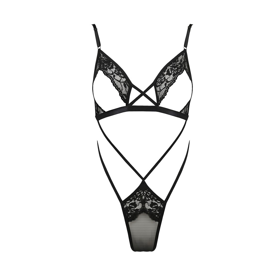Елегантний боді монокіні Passion DIABOLINA BODY XXL/XXXL, чорний - Зображення 4