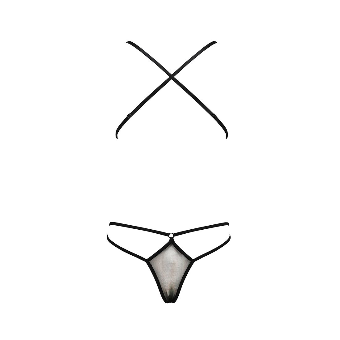 Боді монокіні з декольте Passion ERZA BODY L/XL, чорний