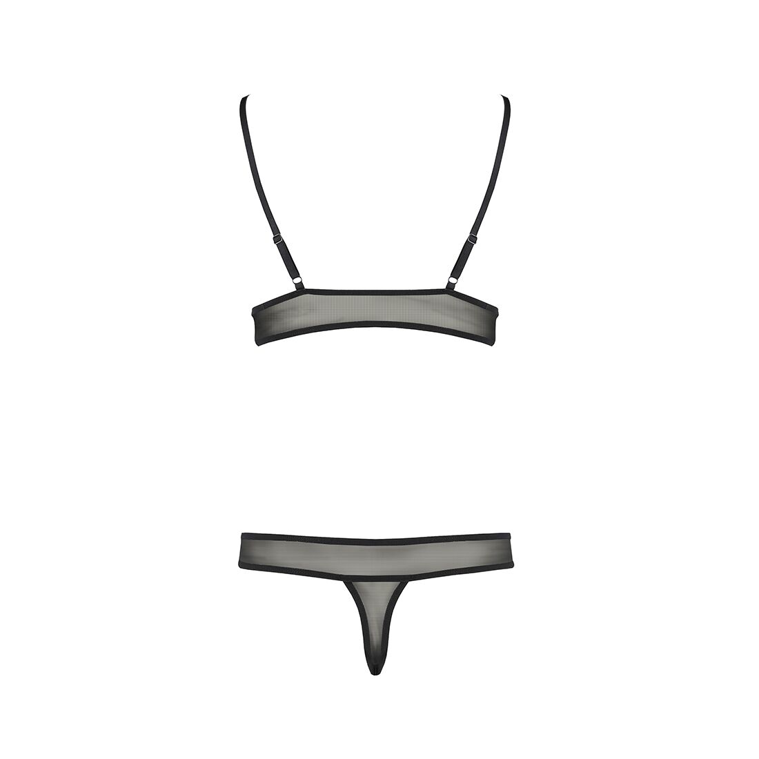 Комплект білизни Passion ERZA SET S/M, чорний, ліф і трусики