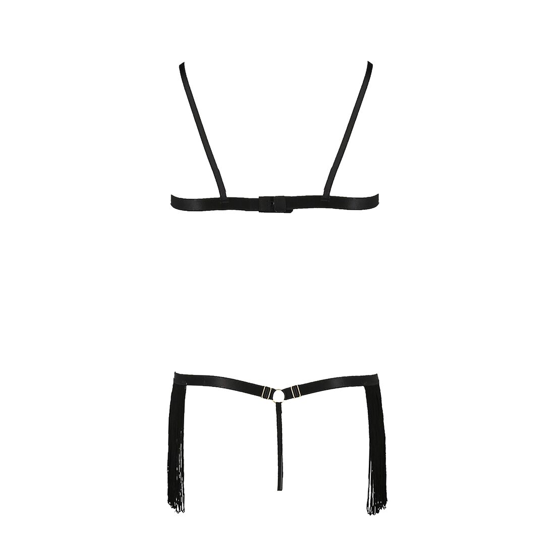 Комплект білизни Passion Exclusive KASSANDRA SET OpenBra 2XL/3XL black, ліф, трусики-спідниця