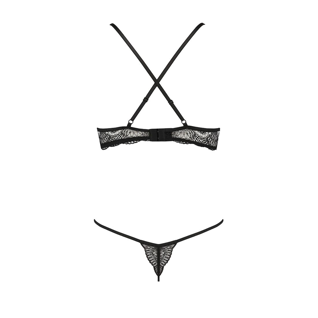 Комплект білизни Passion Exclusive QUENTRIS BIKINI S/M, чорний