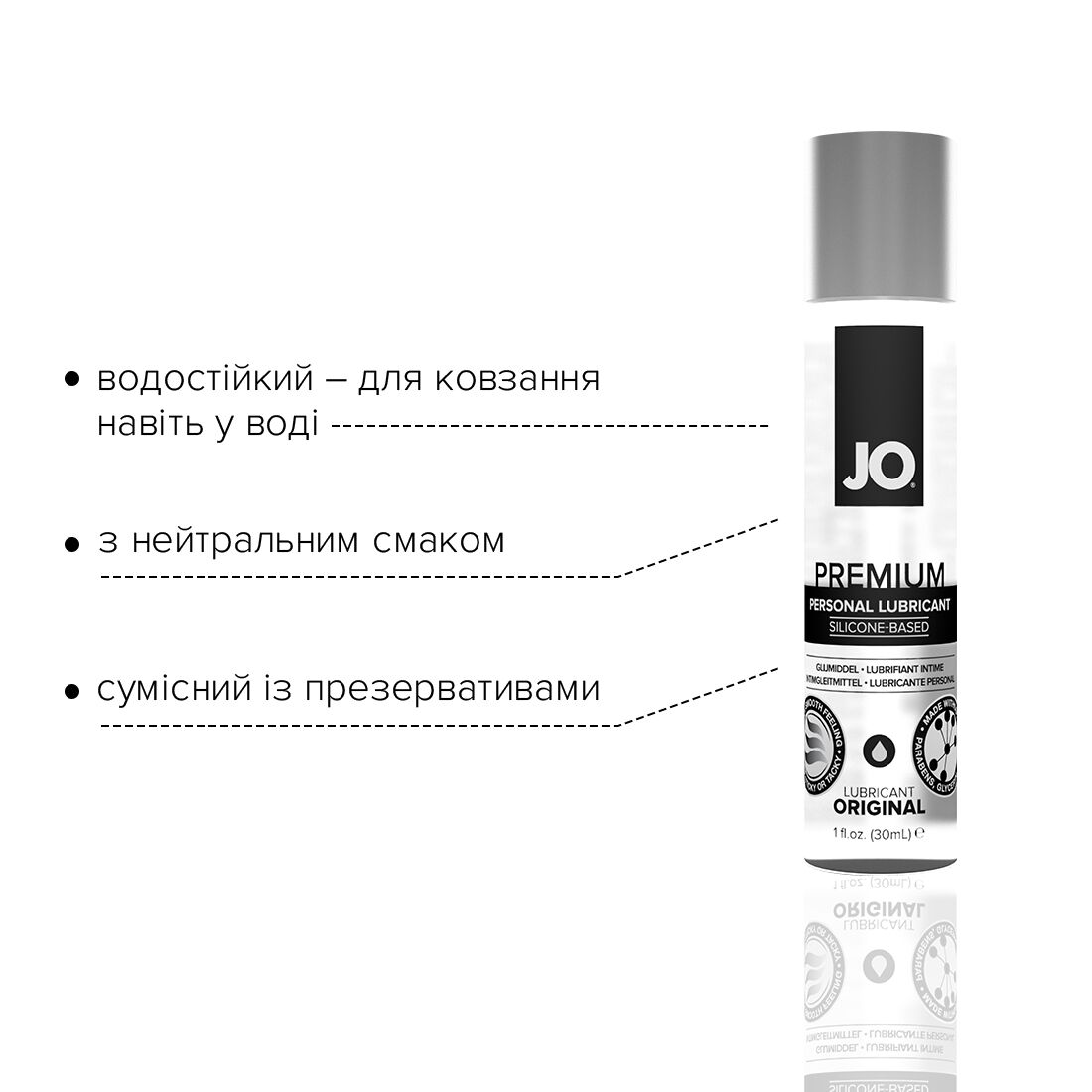 Лубрикант силіконовий JO PREMIUM 30 мл без консервантів - Зображення 4