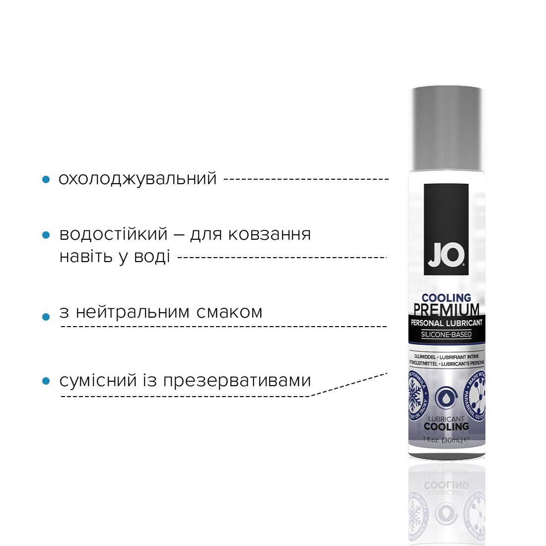 Охолоджувальний лубрикант JO PREMIUM на силіконовій основі, 30 мл - Зображення 4