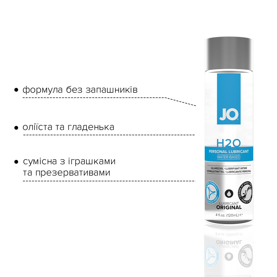 Лубрикант на водній основі JO H2O ORIGINAL 120 мл, рослинний гліцерин - Зображення 4