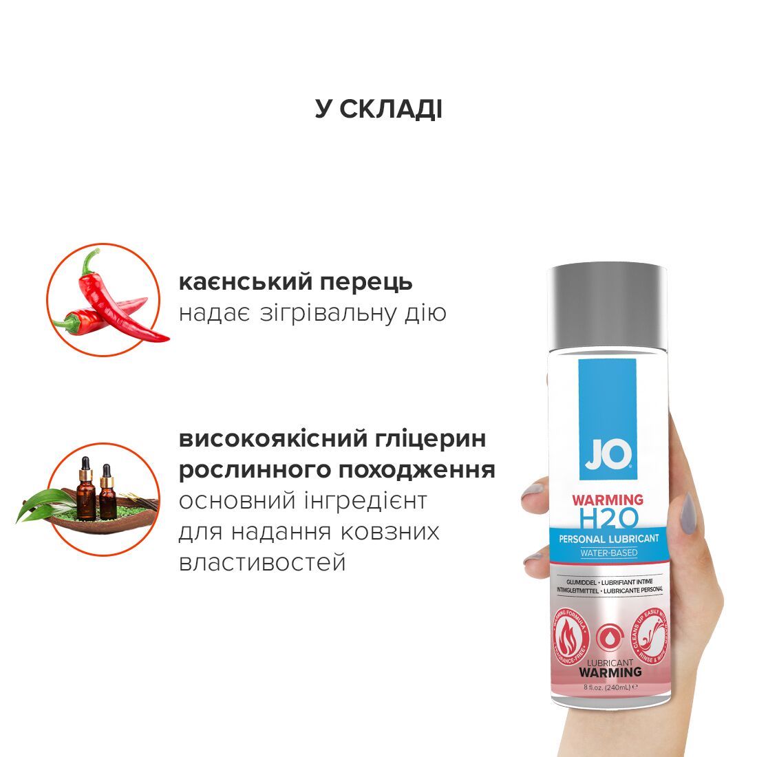 Інтимний лубрикант JO H2O WARMING на водній основі, 30 мл