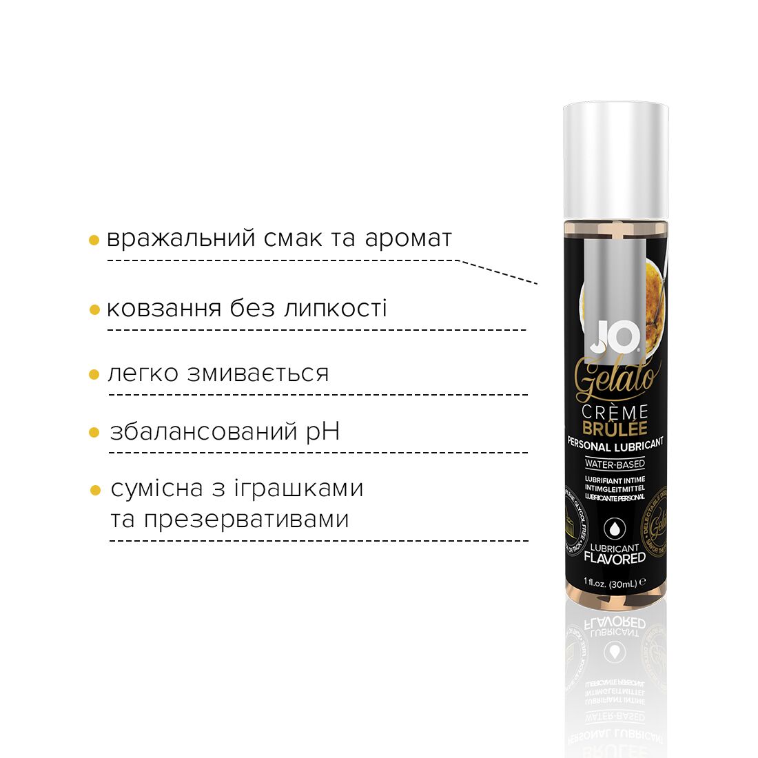 Лубрикант на водній основі JO GELATO Creme Brulee, 30 мл - Зображення 4