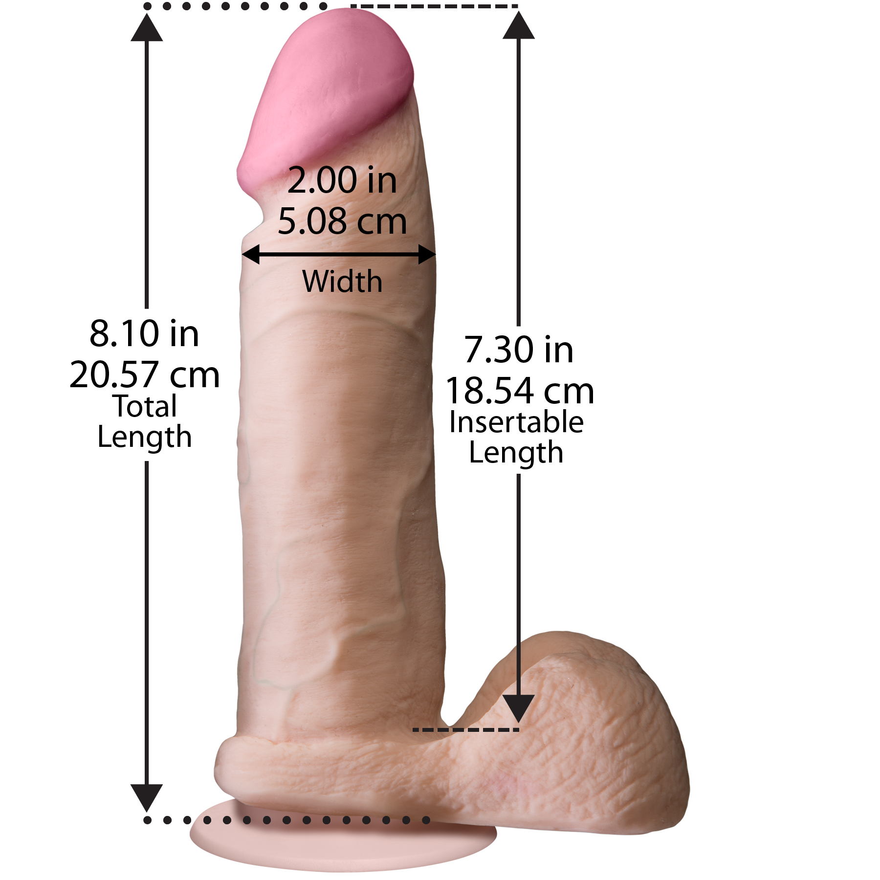 Фалоімітатор Doc Johnson The Realistic Cock 8 inch ULTRASKYN - Зображення 2