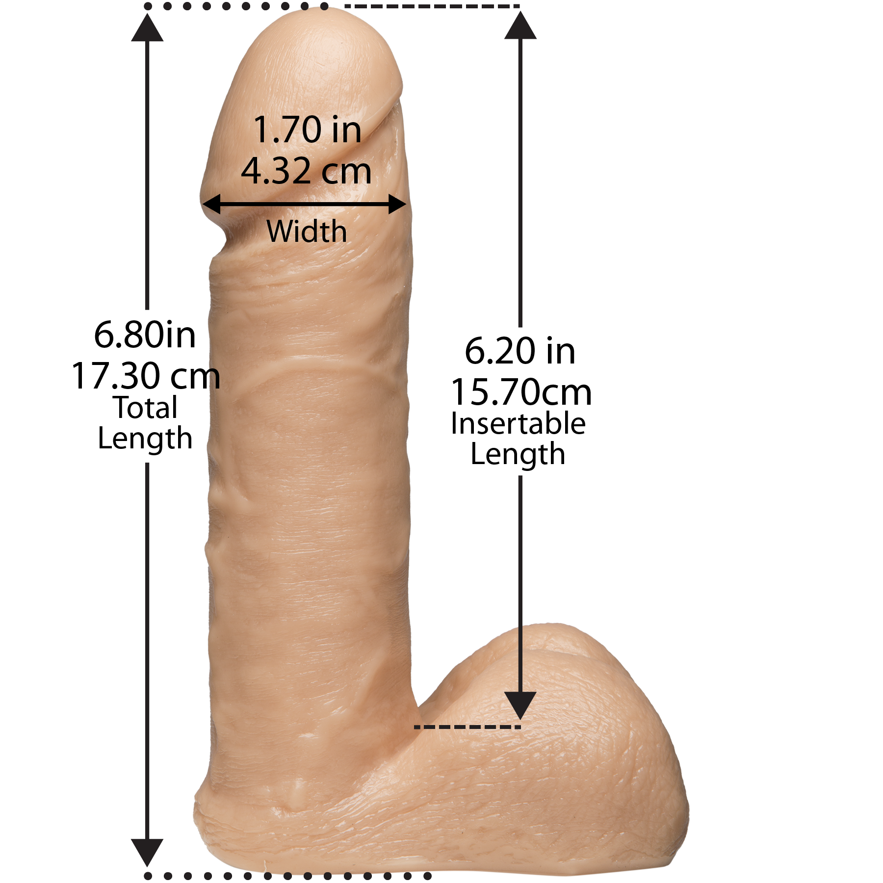Фалоімітатор Doc Johnson Vac-U-Lock 6 Inch ULTRASKYN - Зображення 3