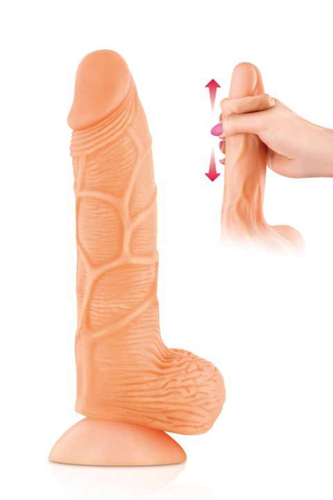 Фалоімітатор Real Body з рухомою крайньою плоттю, 21 см, TPE