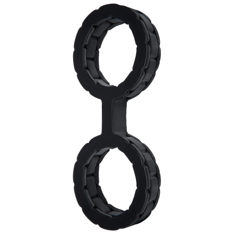 Наручники з силікону Doc Johnson The Cuffs Large - Black, добре тягнуться, для рук і для ніг