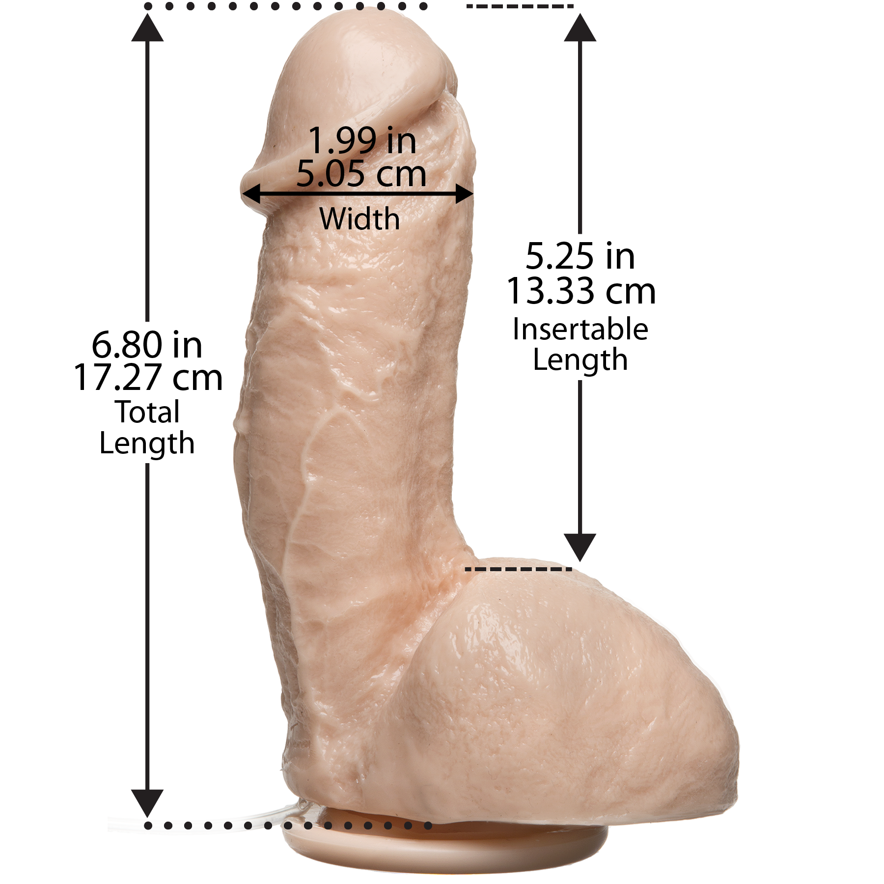 Фалоімітатор Doc Johnson The Amazing Squirting, ПВХ, 5,1 см - Зображення 2