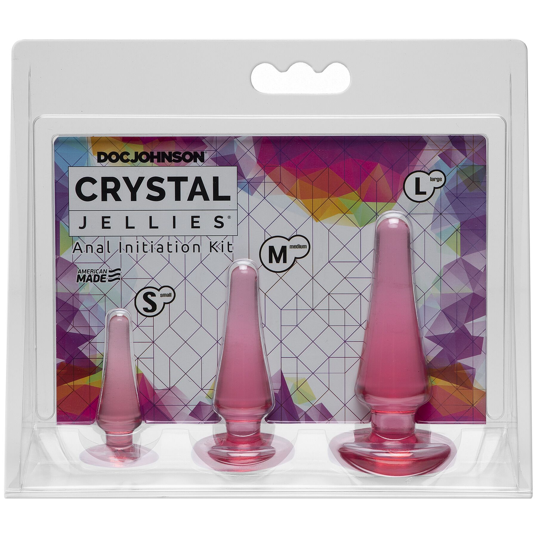 Набір анальних пробок Doc Johnson Crystal Jellies - Pink, макс. діаметр 2см - 3 см - 4 см - Зображення 2