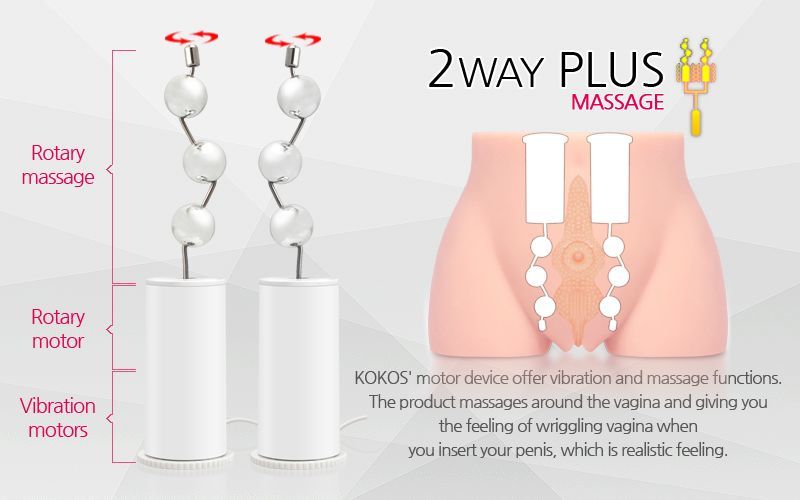 Мастурбатор-полуторс Kokos Cherry 2WayPlus з масажем та вібрацією