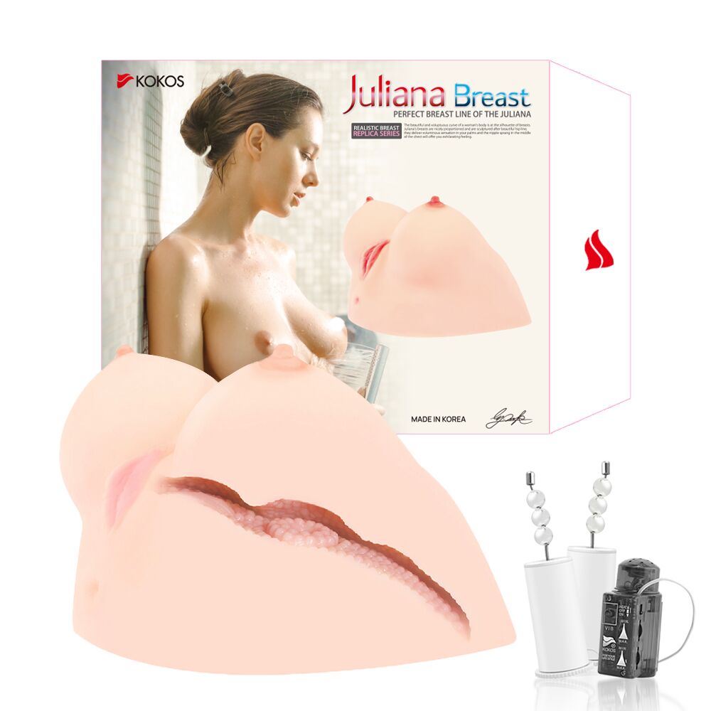 Мастурбатор Kokos Juilana Breast 2WayPlus з масажем і вібрацією