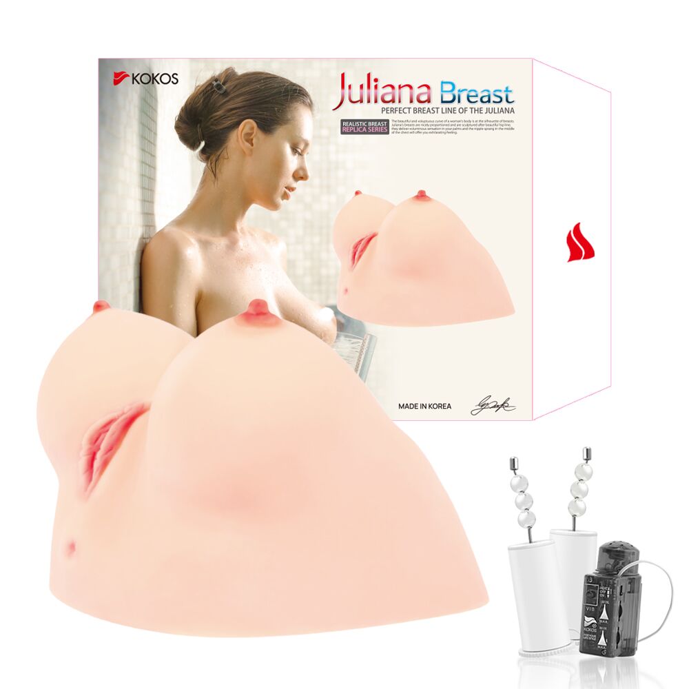 Мастурбатор Kokos Juilana Breast 2WayPlus з масажем і вібрацією