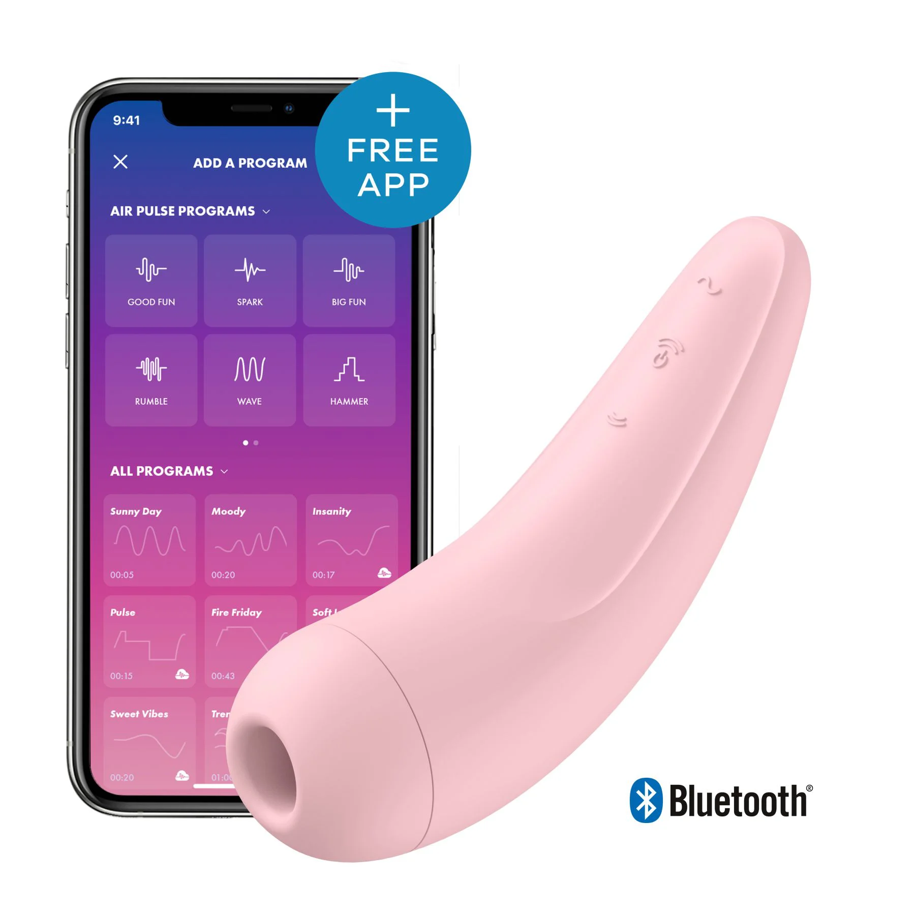 Вакуумний кліторальний стимулятор Satisfyer Curvy 2+ з керуванням