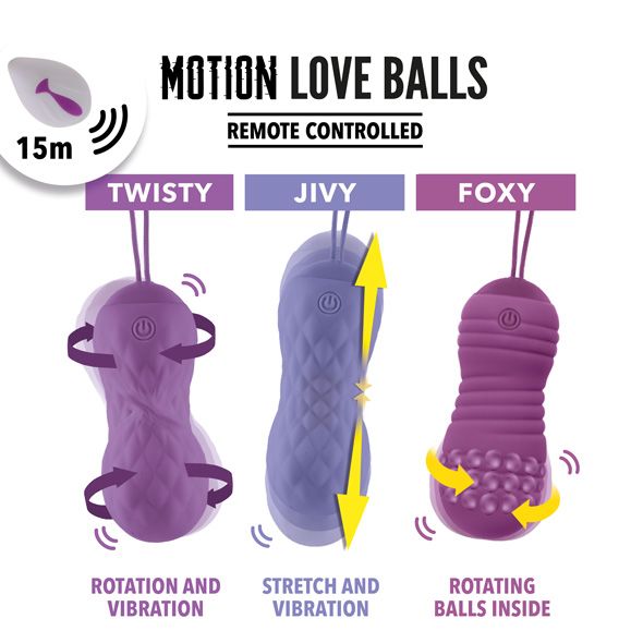 Вагінальні кульки з перлинним масажем FeelzToys Motion Love Balls Foxy з пультом ДК, 7 режимів - Зображення 4
