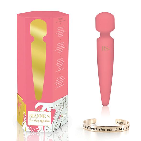 Вібромасажер Rianne S Bella Mini Wand Coral, 10 режимів, силікон
