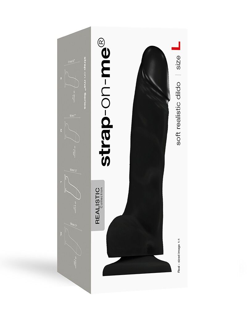 Реалістичний фалоімітатор Strap-On-Me SOFT REALISTIC DILDO Black, L
