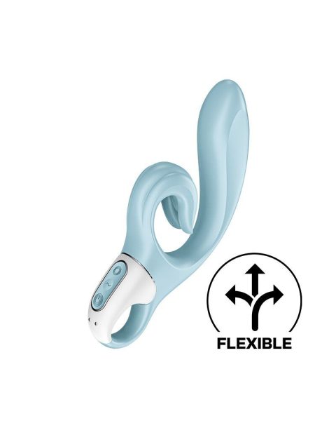 Вібратор-кролик Satisfyer Love Me Blue, гнучкий, 12 режимів