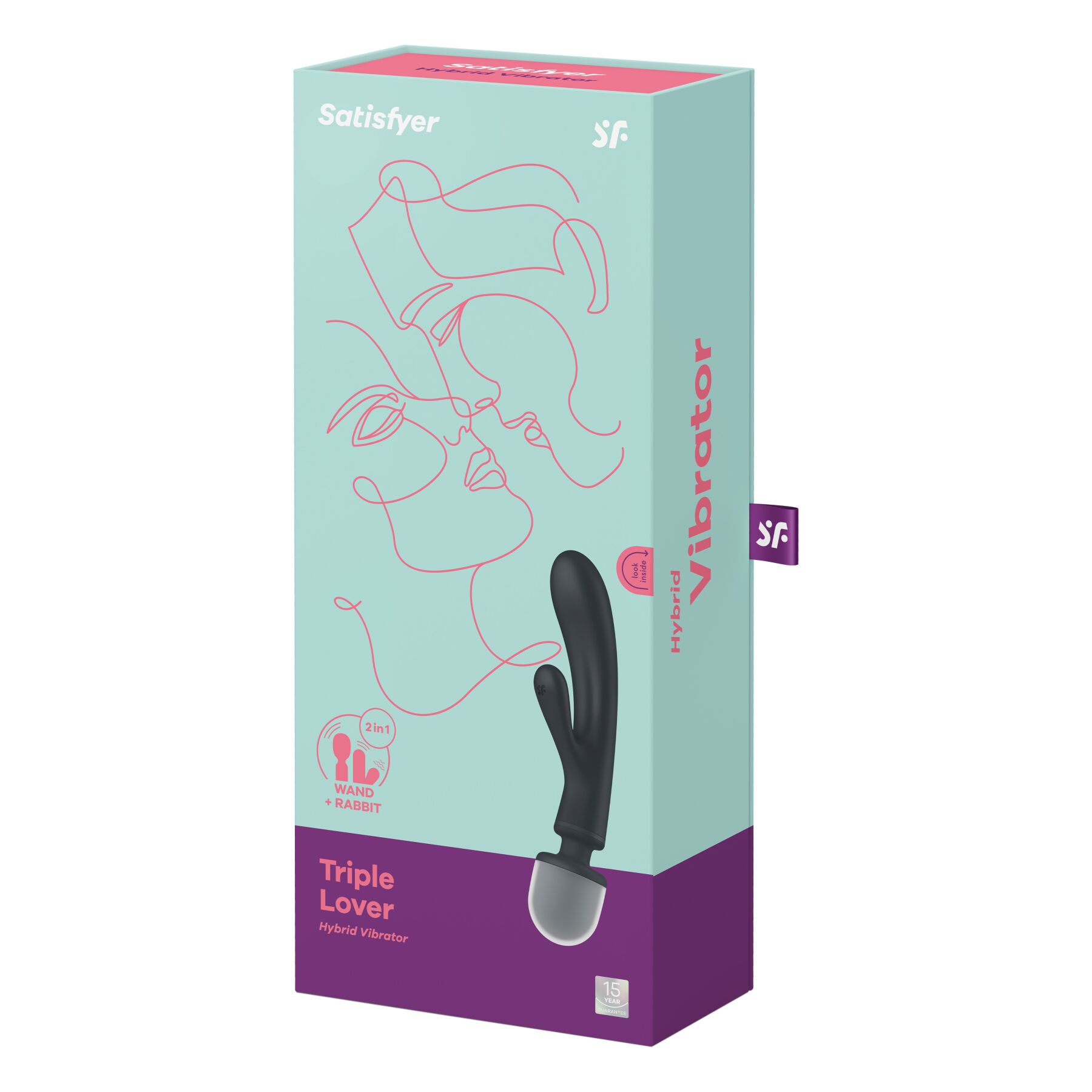 Вібратор-кролик Satisfyer Triple Lover з вібромасажером, сірий