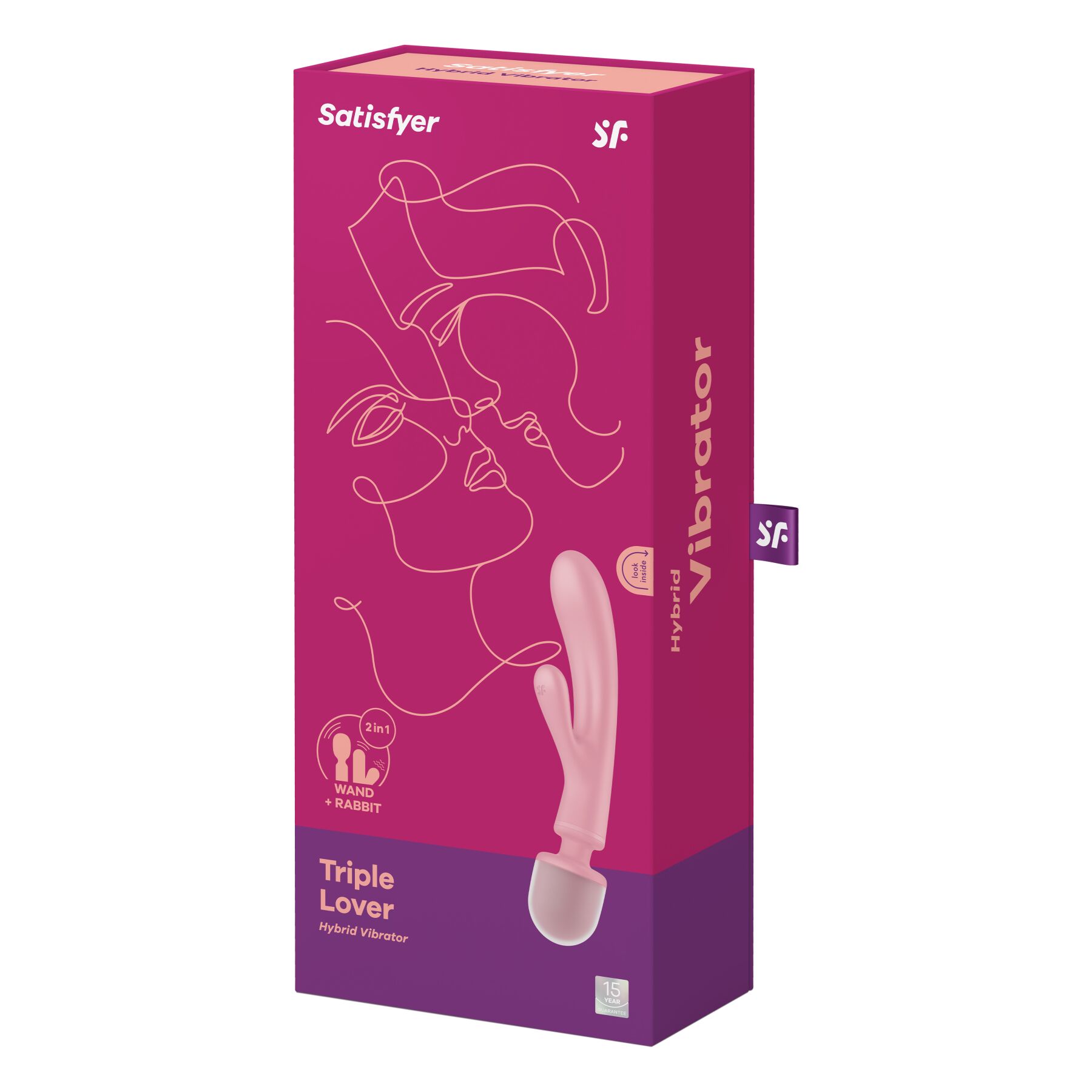Вібратор-кролик з вібромасажером Satisfyer Triple Lover, рожевий