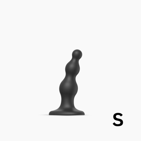 Насадка для страпона Strap-On-Me Dildo Plug Beads, чорна, розмір S