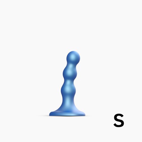 Насадка для страпона Strap-On-Me Dildo Plug Balls, S, Металевий Синій