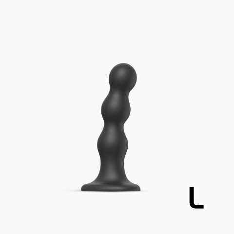 Страпон насадка Strap-On-Me Dildo Plug Balls, чорний, L