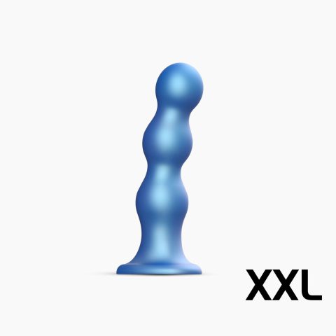 Насадка для страпона Strap-On-Me Dildo Plug Balls XXL, Синій Металік