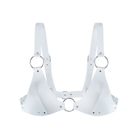 Білий ліф з натуральної шкіри Feral Feelings - Bikini Top