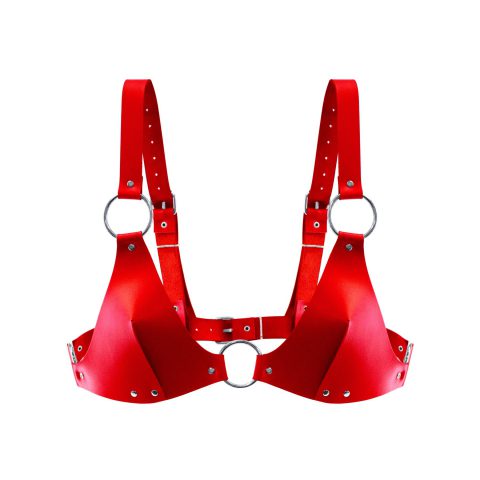 Ліф Feral Feelings з натуральної шкіри - Червоний Bikini Top