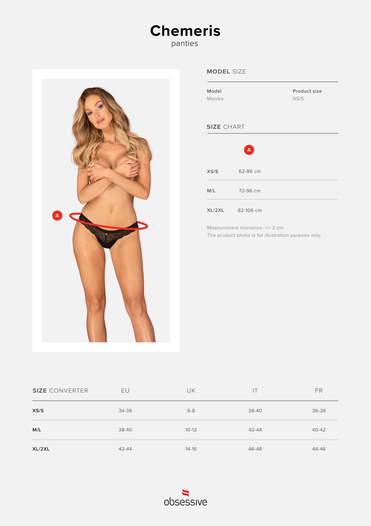 Трусики Obsessive Chemeris panties XS/S - Елегантний дизайн та комфорт