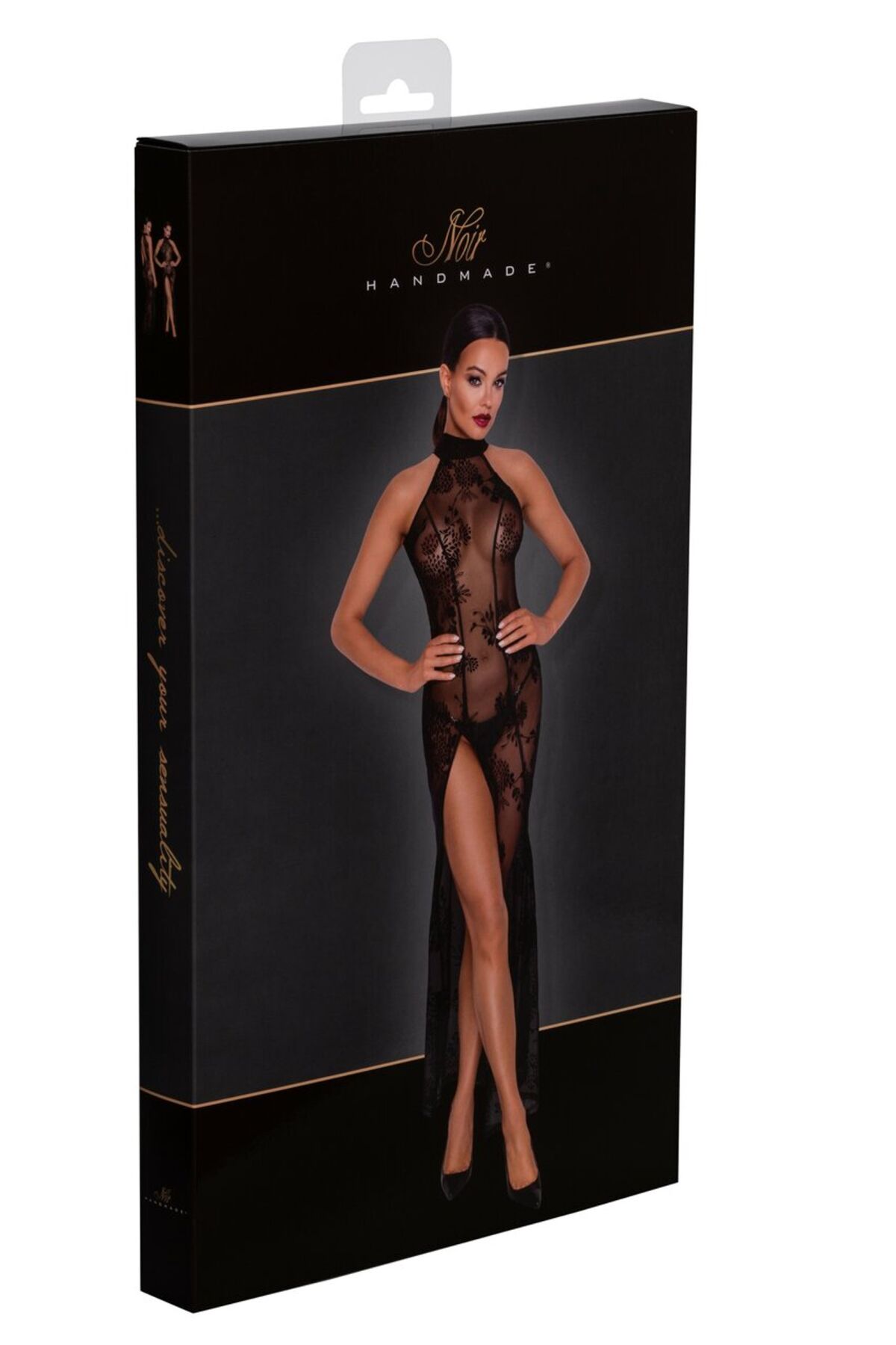 Довга сітчаста сукня Noir Handmade F239, XL, флористичний дизайн