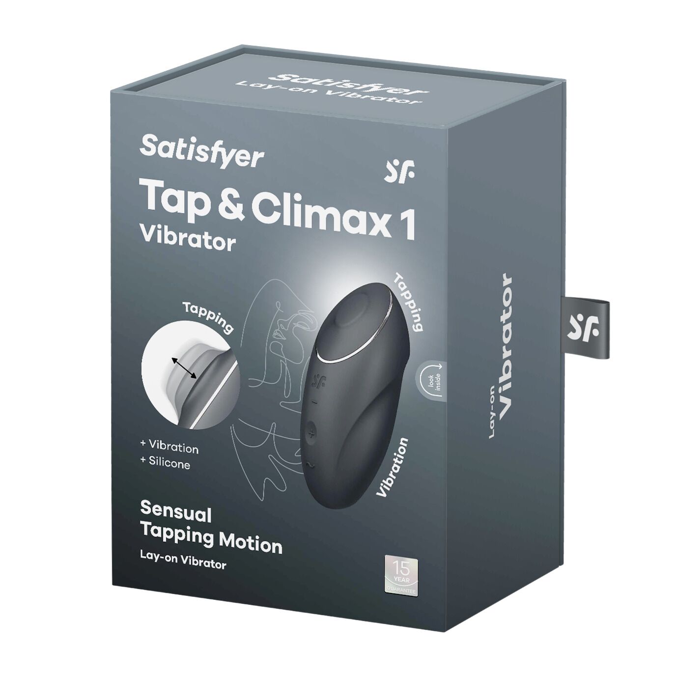 Вібростимулятор-пульсатор Satisfyer Tap & Climax 1, сірий, 2 мотори