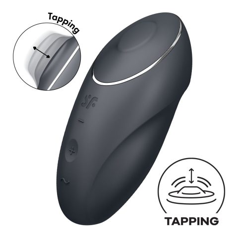 Вібростимулятор-пульсатор Satisfyer Tap & Climax 1, сірий, 2 мотори