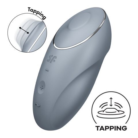 Вібростимулятор Satisfyer Tap & Climax 1 Bluegrey, ефект постукування