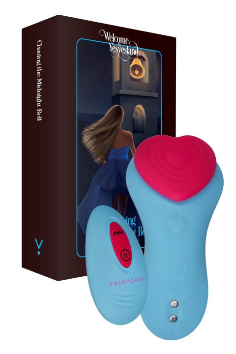 Вібратор у трусики FairyGasm HeartGem з пультом, синій