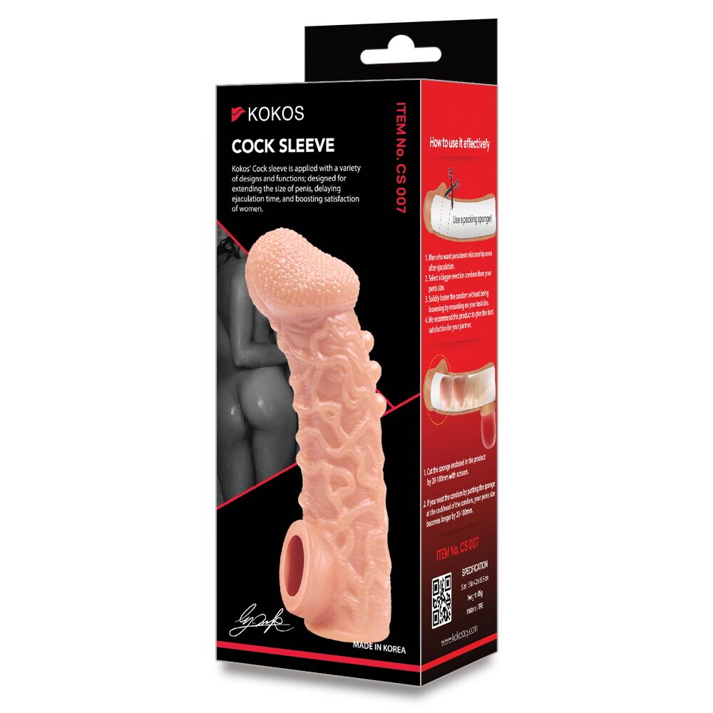 Інтимна насадка Kokos Cock Sleeve CS 007 L, тілесний колір