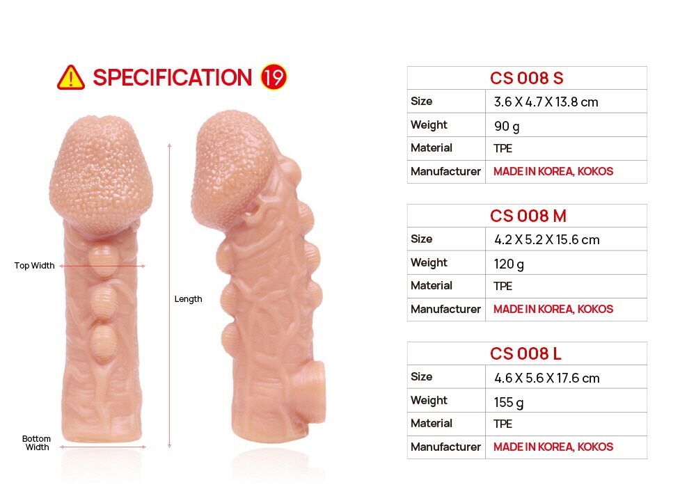 Інтимна насадка Kokos Cock Sleeve CS 008 M для комфорту