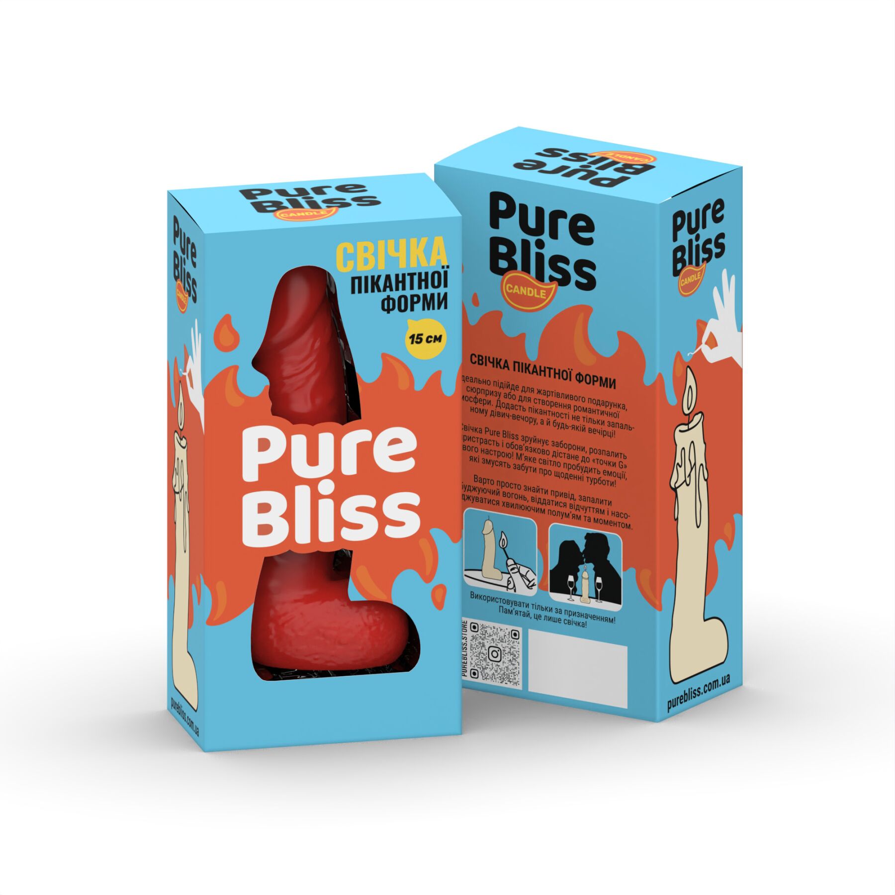 Інтимна свічка Pure Bliss MINI Red 15 см - романтична атмосфера
