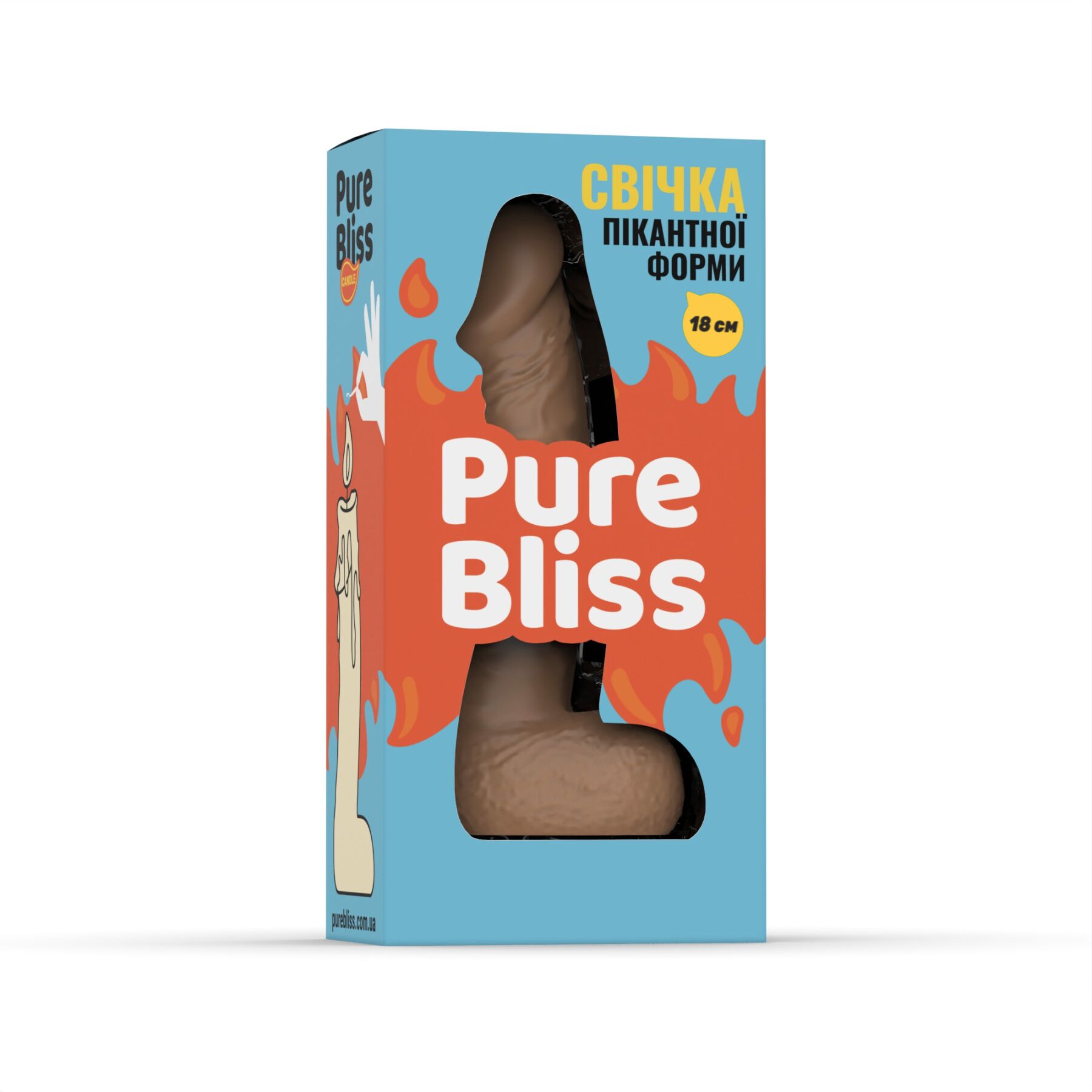 Свічка у формі еротичної фігури Pure Bliss BIG Brown 18 см